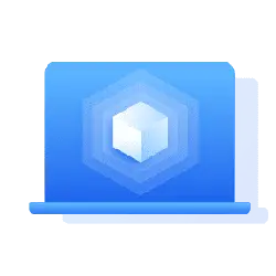 Blue Cube Laptop Icon - technology - PNG