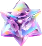Hexagonal Star Crystal - shiny - Transparent Background PNG