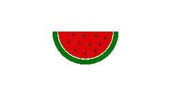 Watermelon Slice - black - Transparent Background PNG