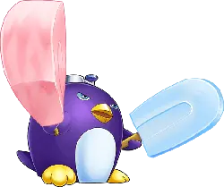 Purple Penguin - ice cream - Free PNG