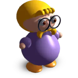 Purple Character with Glasses and Yellow Hat - glasses - PNG Images