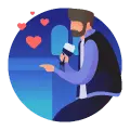 Man in Suit - heart - Transparent Background PNG