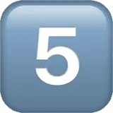 Number Five - icon - blue - Free Download PNG
