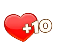 Heart Plus 10 - red - PNG Images