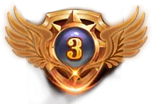 Number Three Badge - gold - High Resolution PNG