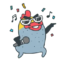 Chicken with sunglasses - music - Free Download PNG