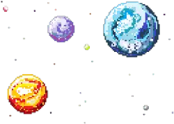 Pixel Planets - pixel art - No Background PNG