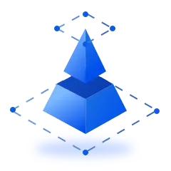 Blue Pyramid - geometric shape - PNG