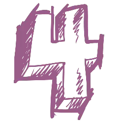 Purple Number Four - number - No Watermark PNG