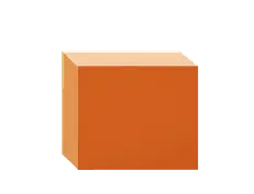 Cube - geometric shape - orange - Free Download PNG