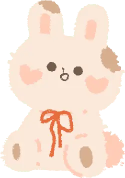 Cute Rabbit - bow - PNG