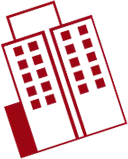 Red Building Icon - icon - Transparent Background PNG