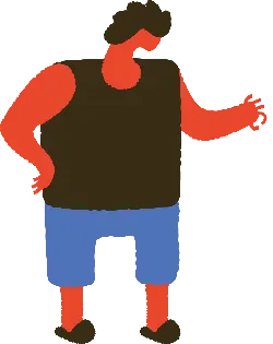 Cartoon Character in Shorts and Tank Top - illustration - Transparent Background PNG