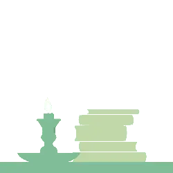Candle and Books - knowledge - PNG