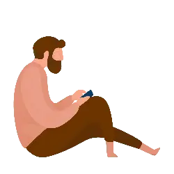 Sitting Man - phone - Free PNG