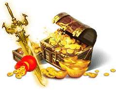 Treasure Chest and Coins - magic - No Background PNG