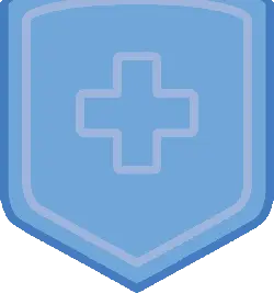 Blue Shield with Cross Icon - logo - Transparent Layer PNG