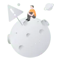 Penguin on the Moon - penguin - PNG