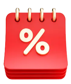 Red Percentage Icon - icon - Transparent Layer PNG