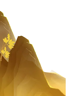 Golden Mountains and Leaves - nature - Transparent Background PNG
