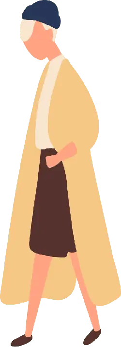 Woman in Coat - character - No Background PNG
