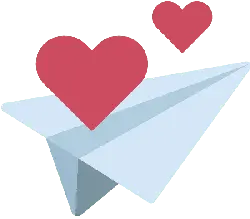 Paper Airplane with Hearts - gift - Free Download PNG