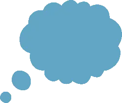 Thinking Bubble - blue - No Watermark PNG