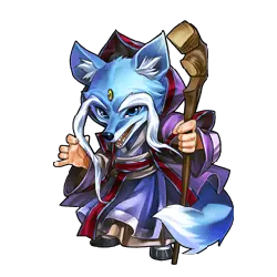 Blue Fox Wizard - fox - PNG