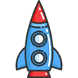 Blue Rocket - flying vehicle - rocket - No Watermark PNG