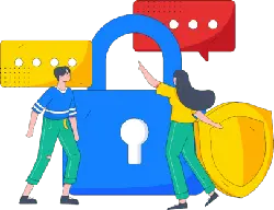 Lock and Chat Bubbles - information - Transparent Background PNG