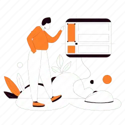 Person in Orange Clothing - technology - PNG Images