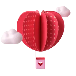 Heart-shaped Hot Air Balloon - Trending PNG