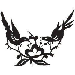 Two Birds and Flower - nature - Transparent Layer PNG