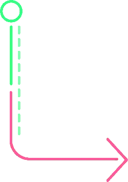 Green Circle and Pink Arrow - graphic design - PNG
