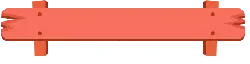 Wooden Bench - red - Transparent Background PNG