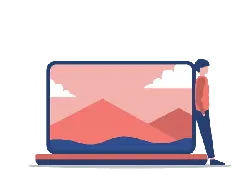 Person Looking at Computer Screen - landscape - High Resolution PNG