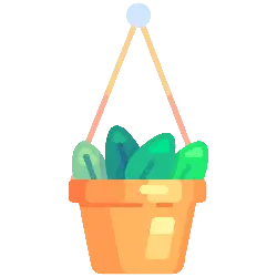 Hanging Basket - green - High Resolution PNG
