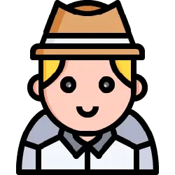 Cartoon Character with Hat - simple style - cartoon - Transparent Background PNG