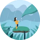 Little Girl in the Rain - nature - Lossless PNG
