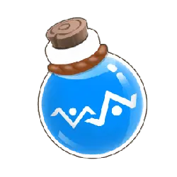 Blue Potion Bottle - game prop - Transparent Background PNG