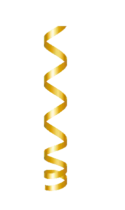 Gold Spiral Ribbon - holiday - PNG