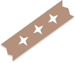 Brown Object with Stars - stripes - No Background PNG