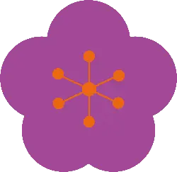 Abstract Flower Pattern - orange - Transparent Background PNG