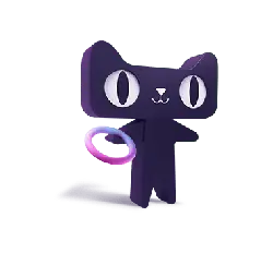 Purple Cartoon Cat - cat - PNG