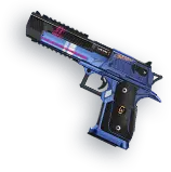 Futuristic Pistol - mechanical - blue - PNG