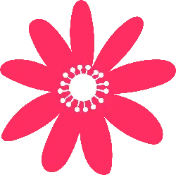 Pink Flower - simple - pattern - PNG