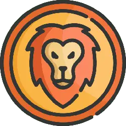 Lion Head Badge - symbol - Transparent Background PNG
