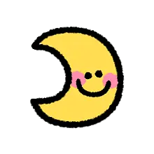 Smiling Moon - pink - Lossless PNG