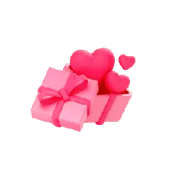 Pink Gift Box with Heart Decorations - box - High Resolution PNG