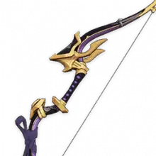 Purple and Gold Bow and Arrow - weapon - PNG